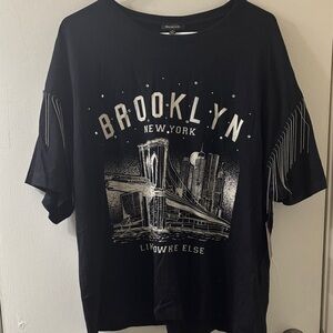 Black Brooklyn Graphic Women's Top